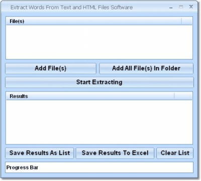 Screenshot of the application Extract Words From Text and HTML Files - #1