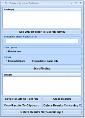 Screenshot of the application Find Folders By Name - #1