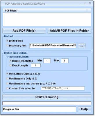 Screenshot of the application PDF Password Removal - #1