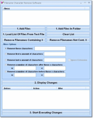 Screenshot of the application Filename Character Remove - #1
