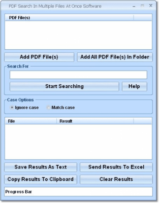 Screenshot of the application PDF Search In Multiple Files At Once - #1