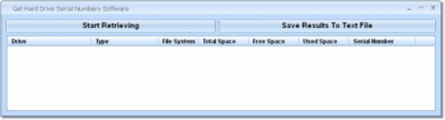 Screenshot of the application Get Hard Drive Serial Numbers - #1
