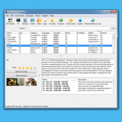 Screenshot of the application Always On TV Viewer - #1