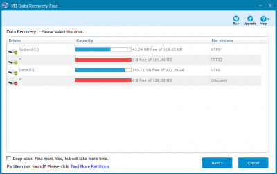 Screenshot of the application M3 Data Recovery Free - #2