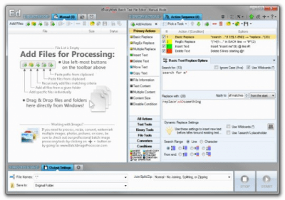 Screenshot of the application Batch Text File Editor - #1