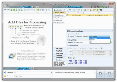 Screenshot of the application Batch File Encrypt - #1