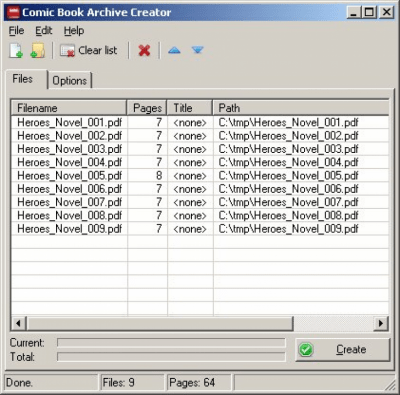 Screenshot of the application Comic Book Archive Creator - #1