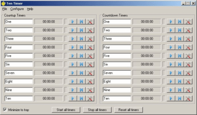 Screenshot of the application Ten Timer - #1