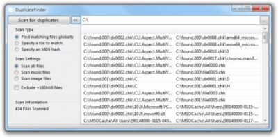 Screenshot of the application DuplicateFinder - #1