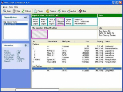 Screenshot of the application Meetsoft Partition Recovery - #1