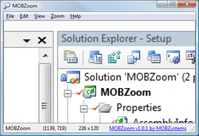 Screenshot of the application MOBZoom - #1