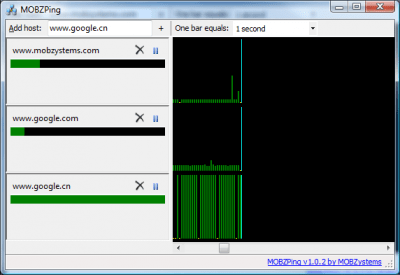 Screenshot of the application MOBZPing - #1