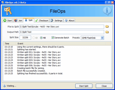 Screenshot of the application FileOps - #3