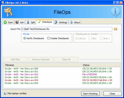 Screenshot of the application FileOps - #4