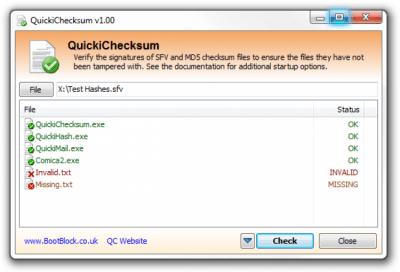 Screenshot of the application QuickiChecksum - #2