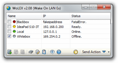 Screenshot of the application Wake On LAN Ex 2 - #1