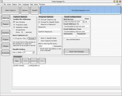 Screenshot of the application Family Keylogger Pro - #1