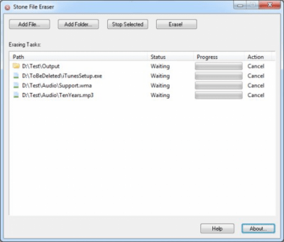 Screenshot of the application Stone File Eraser - #1