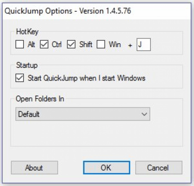 Screenshot of the application QuickJump - #3