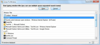 Screenshot of the application JumpToWindow - #1