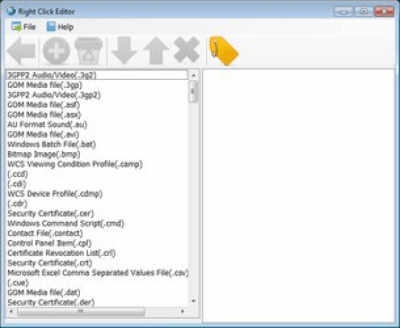 Screenshot of the application Right Click Editor Portable - #1