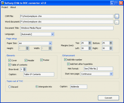 Screenshot of the application WinCHM Pro - #1