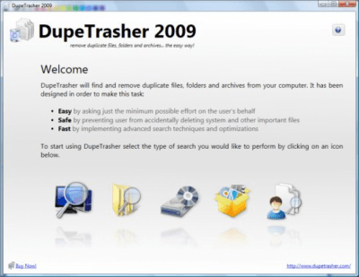 Screenshot of the application DupeTrasher - #1