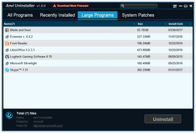 Screenshot of the application Anvi Uninstaller - #3