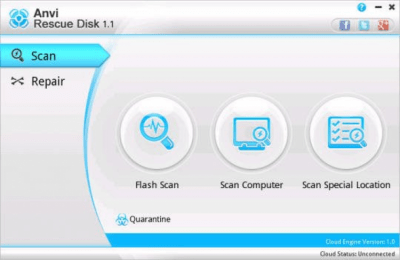 Screenshot of the application Anvi Rescue Disk - #1