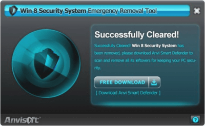 Screenshot of the application Win 8 Security System Removal Tool - #1