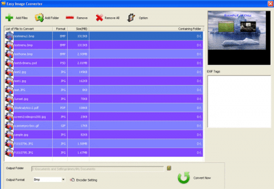 Screenshot of the application Easy Image Converter - #1