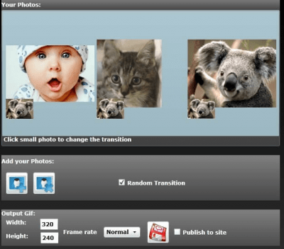 Screenshot of the application Free GIF Slideshow Maker - #1