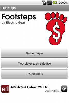 Screenshot of the application Footsteps - #2
