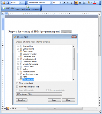 Screenshot of the application FossLook electronic document management platform - #23