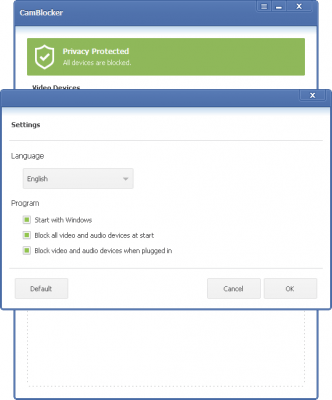 Screenshot of the application CamBlocker - #3
