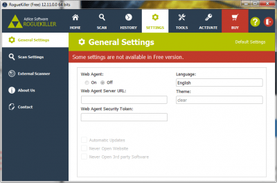 Screenshot of the application RogueKiller - #3