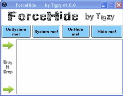 Screenshot of the application ForceHide - #1