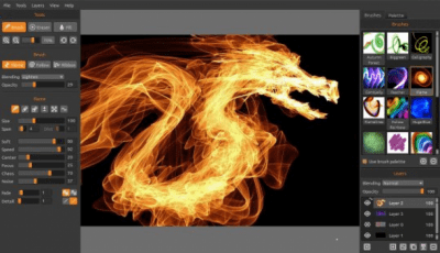 Screenshot of the application Flame Painter - #1