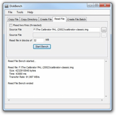 Screenshot of the application Disk Bench - #1