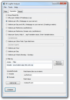 Screenshot of the application IIS Logfile Analyser - #1