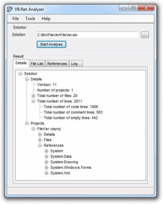 Screenshot of the application VB.net Analyser - #1