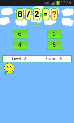 Screenshot of the application Math Division Game - #3