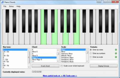 Screenshot of the application Piano Chords - #1