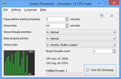 Screenshot of the application Stress Processor - #3