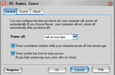 Screenshot of the application PC Power Saver - #1