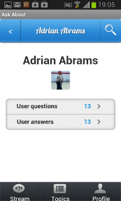 Screenshot of the application Ask A Question - #1