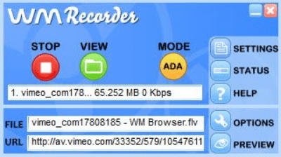 Screenshot of the application WM Recorder - #1