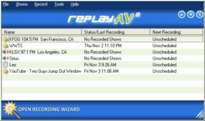 Screenshot of the application Replay AV - #1