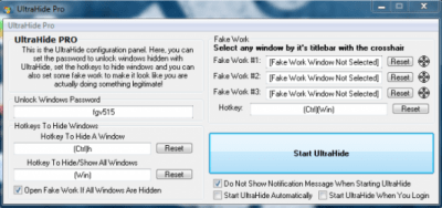 Screenshot of the application UltraHide Pro - #1