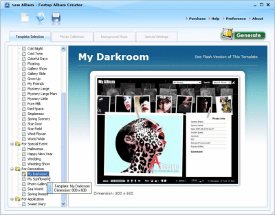 Screenshot of the application Fortop Album Creator - #1